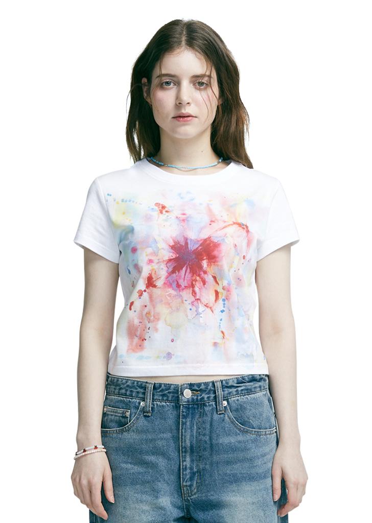 [ARTIST EDITION] TCP X 호세 WATERCOLOR CROPPED TEE – WHITE