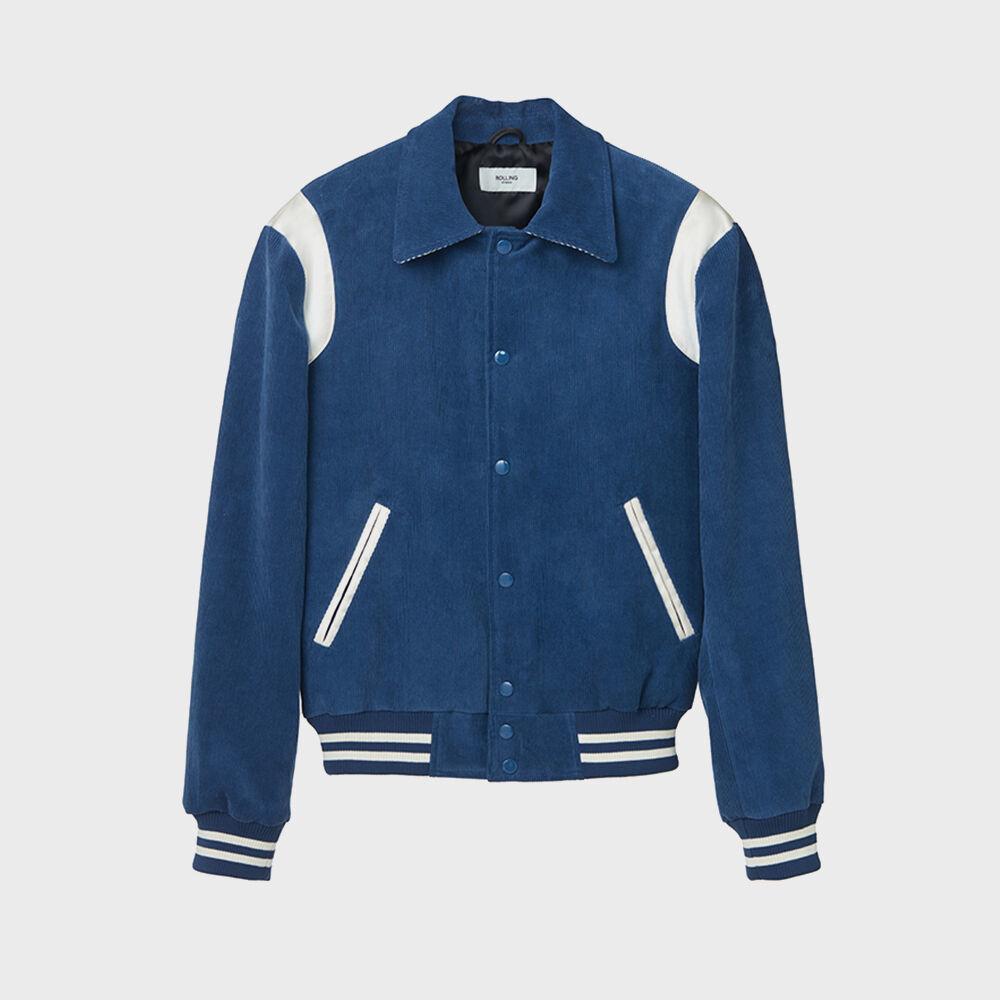CORDUROY VARSITY JACKET ROYAL BLUE
