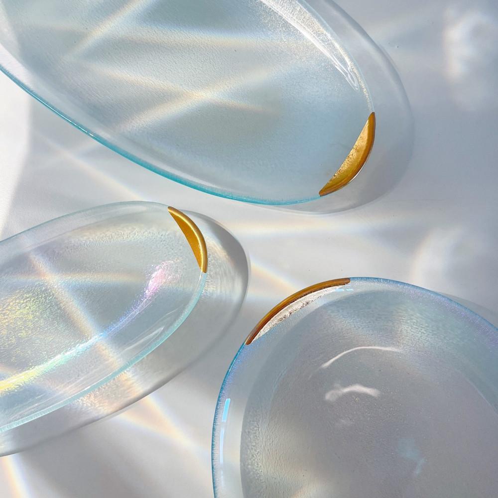장소글라스 프로즌 플레이트 유리그릇 오발접시 디저트그릇 6종