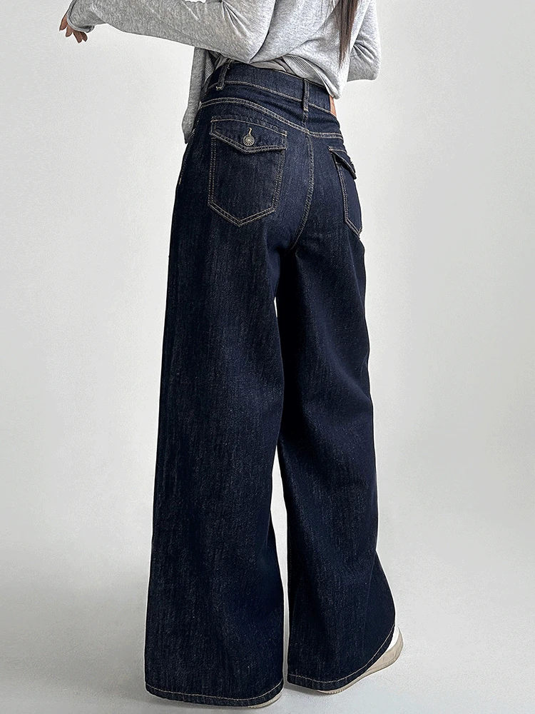 당일출고🚀[기본/롱💙] 하이웨스트 뒷포켓 스티치 생지 루즈 와이드 데님팬츠