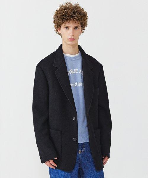 캐시미어 블랜드 오버 하프 코트