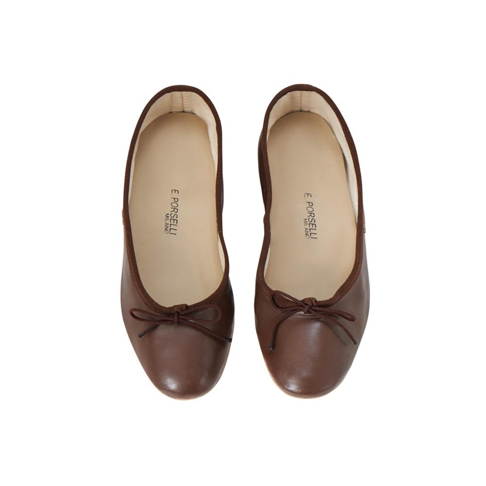 포셀리 레더 플랫 초코브라운