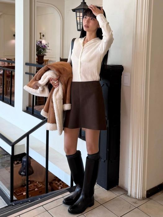 Suede Mini Skirt_2color