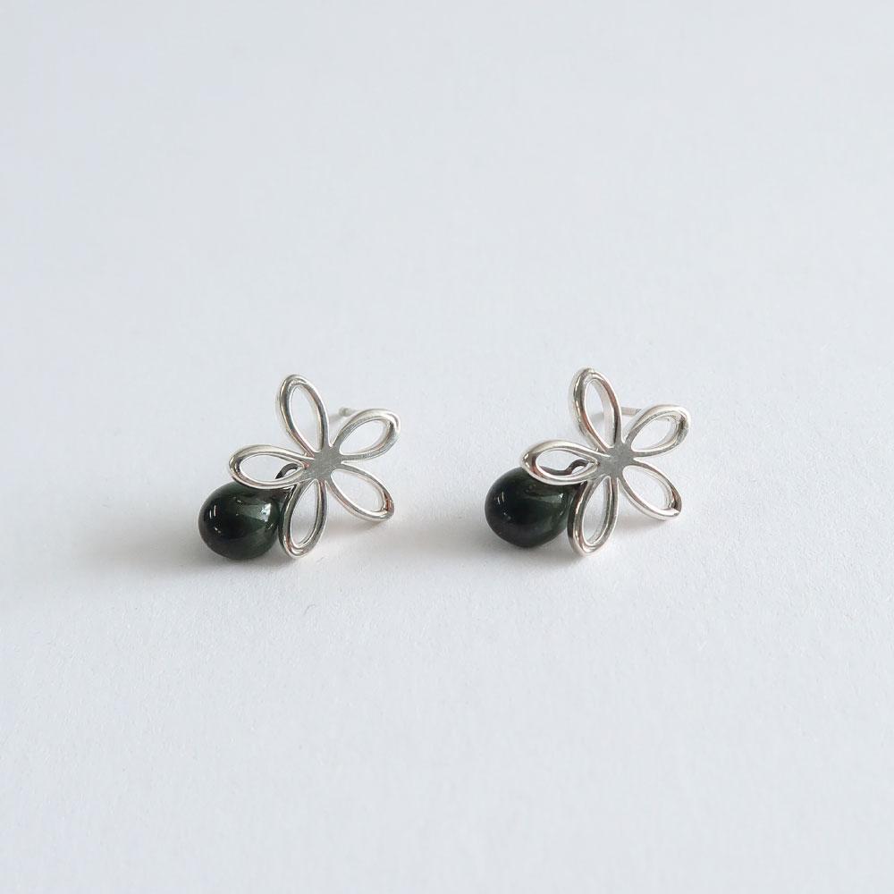 Line flower drop earring [DOL Spring leaf 03]