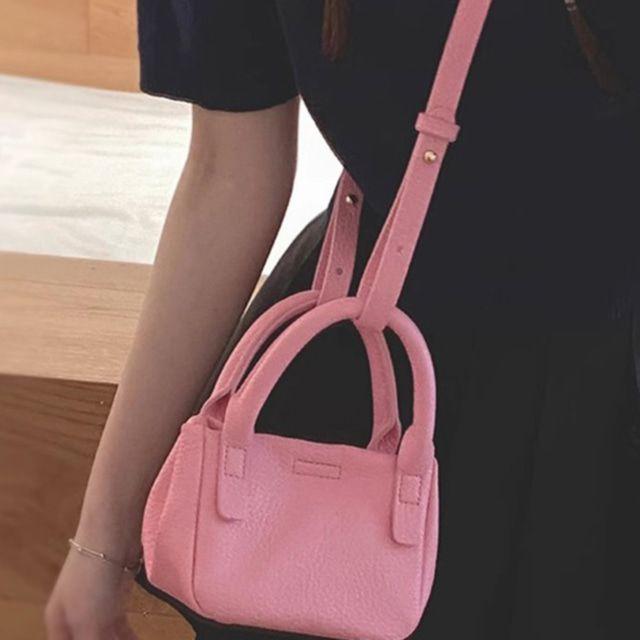 베이직 스퀘어 미니 핸들 크로스백 블랙 아이보리 핑크 실버 퍼플