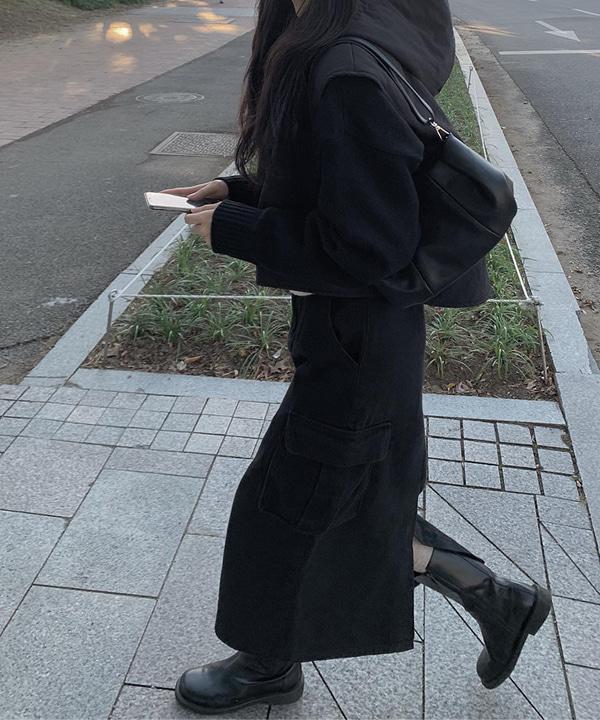 엠므 카고 포켓 롱 스커트