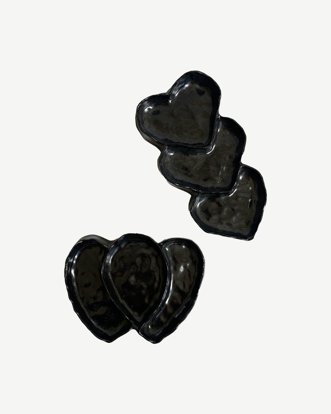 objee ceramic | Heart tray(Black)
