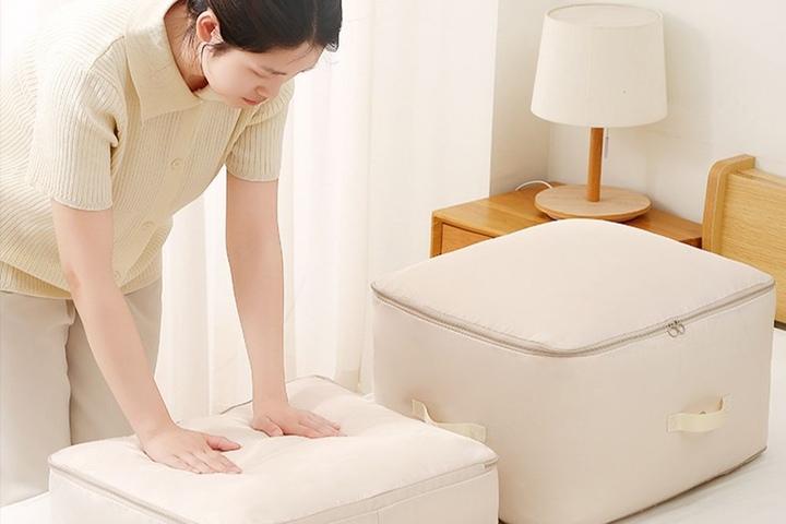 패브릭 이불보관함 확장 특대형 압축팩 수납 파우치 이불가방 리빙박스