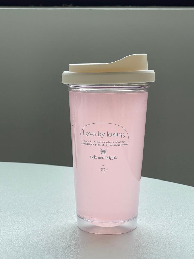[7/26 출시] Love by losing 국내산 트라이탄 리유저블 레터링 투명 텀블러 (핫/콜드용)