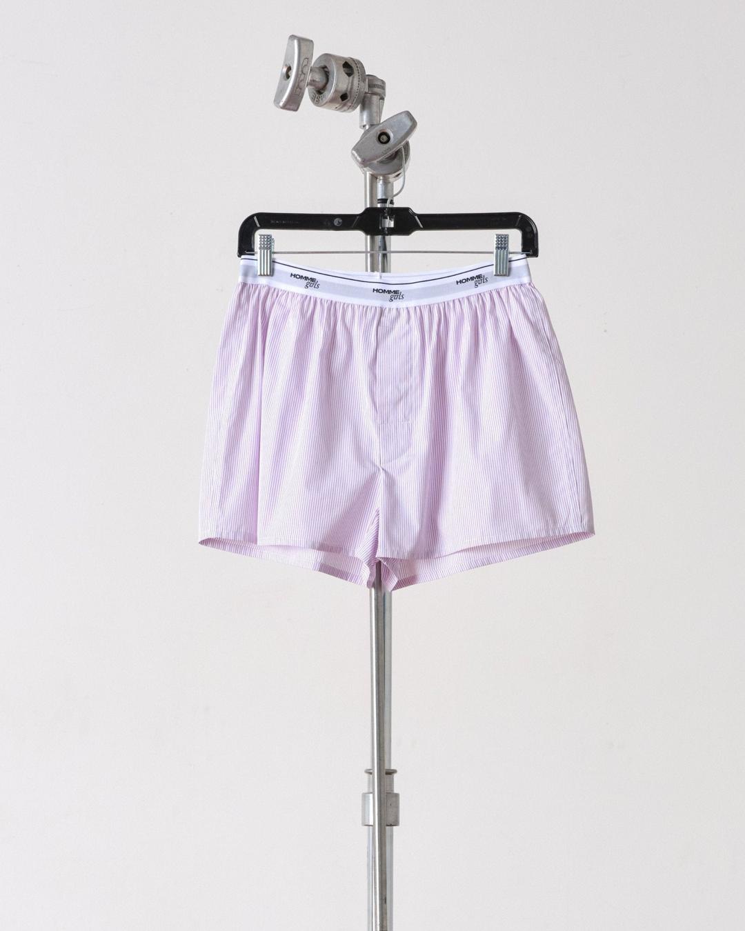 Boxer Shorts in Lavender Stripe - Large / Lavender Stripe