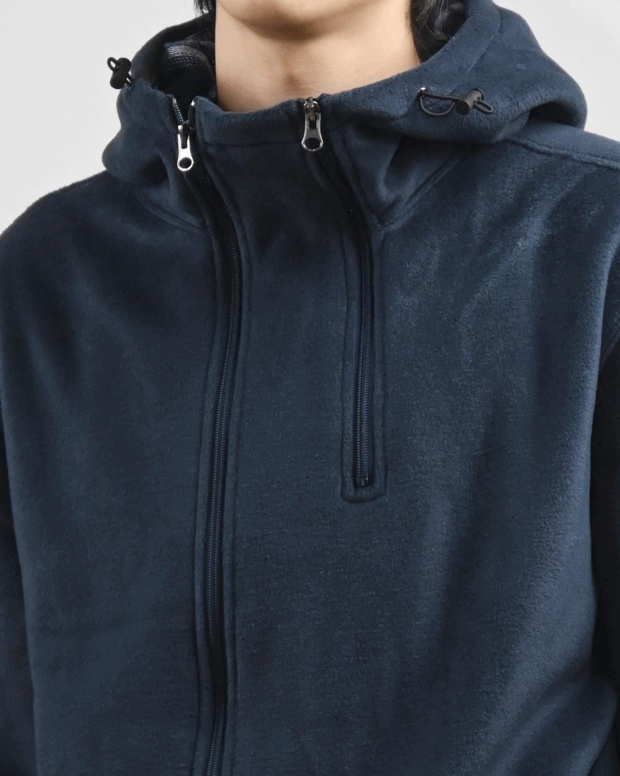 two zipper fleece jacket