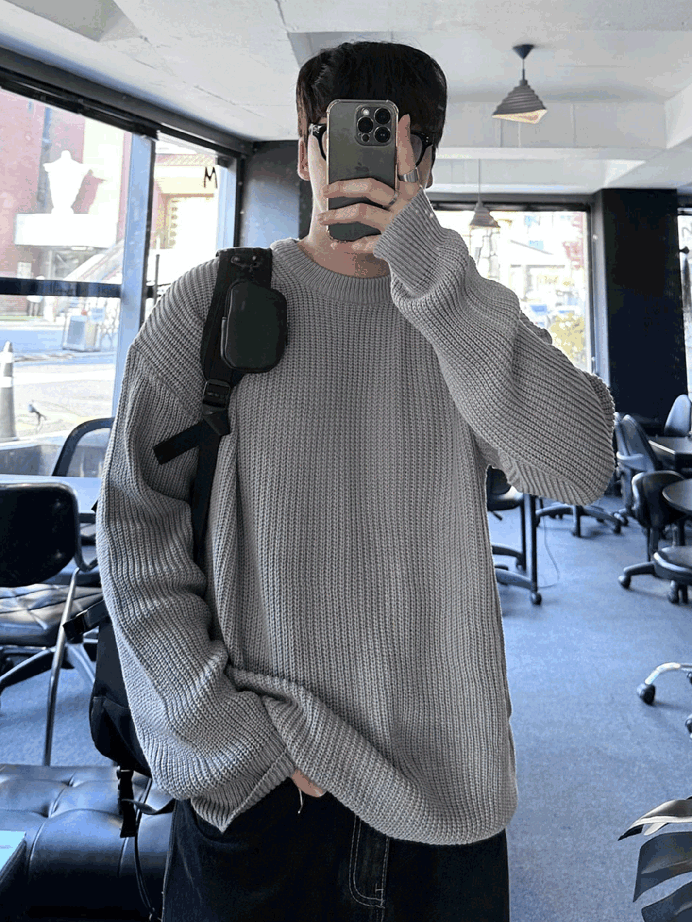 [무료배송] 12. 캔디 데일리 라운드 오버핏 니트웨어