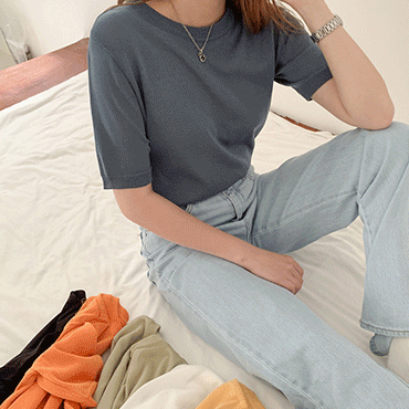 [기획추천]톤다운 썸머 라운드 반팔 니트 (9color)