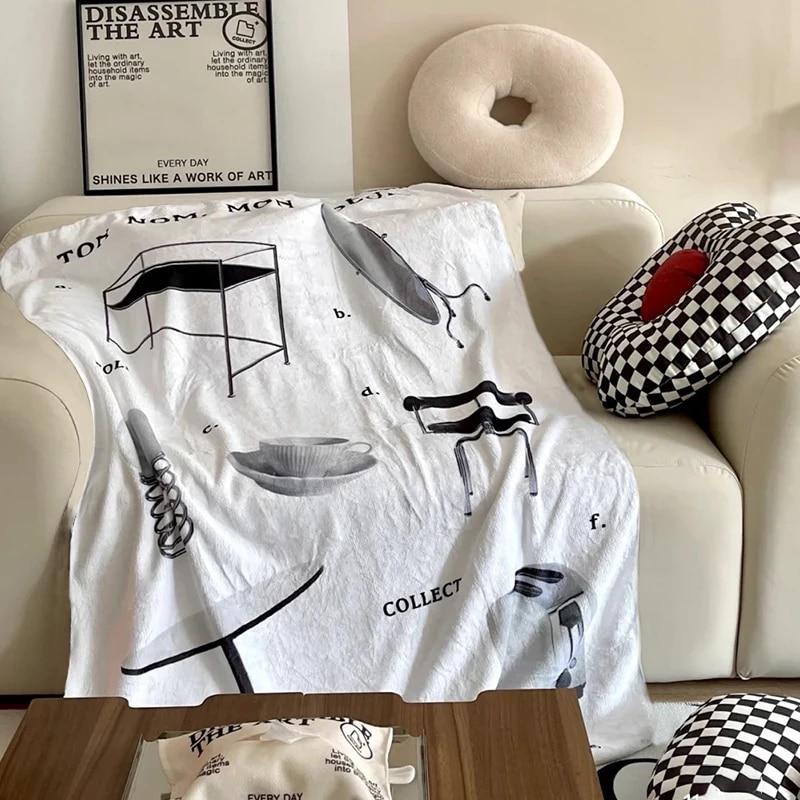 북유럽 스타일 던지기 플란넬 침대 담요, 사무실 낮잠 목도리 여행 소파 커버 에어컨 수건 침대보 홈 장식