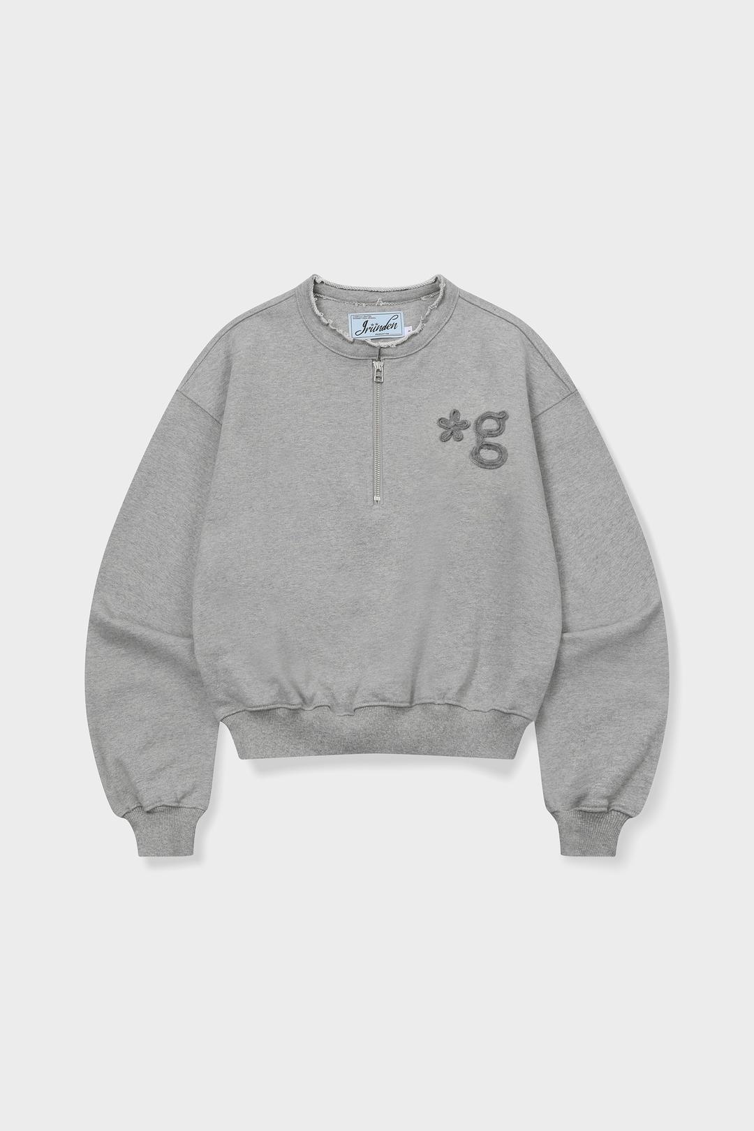 CUT OFF HALF ZIP-UP (MELANGE GREY)