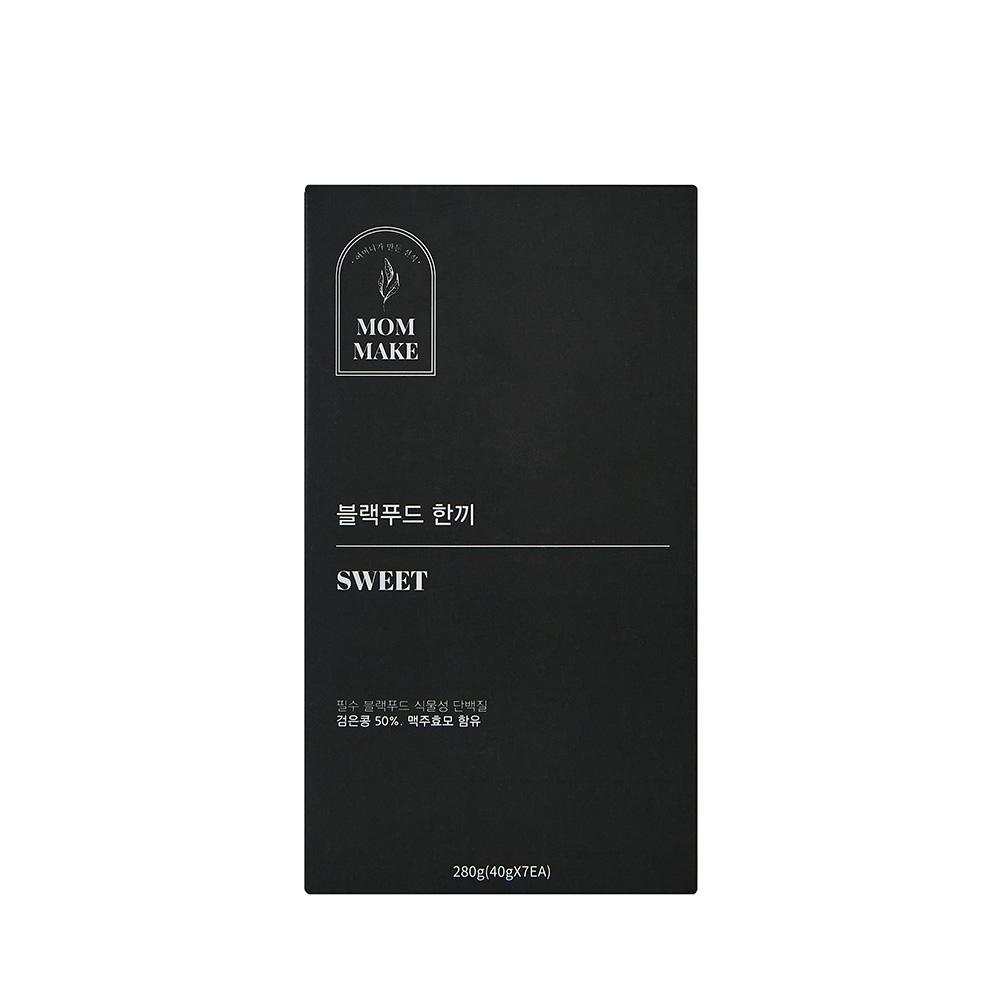 맘메이크 블랙푸드 한끼 휴대형 40g x 7개입 블랙푸드 흑임자 간편식사대용 선식 단백질쉐이크 검정콩 미숫가루