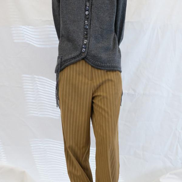 Striped Fleece Pants (Light Camel/2size)