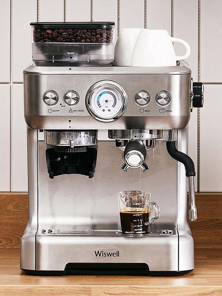 위즈웰 CM5700A 라르고 에스프레소머신 반자동커피머신 가정용커피머신기 바텀리스포터필터 바리스타