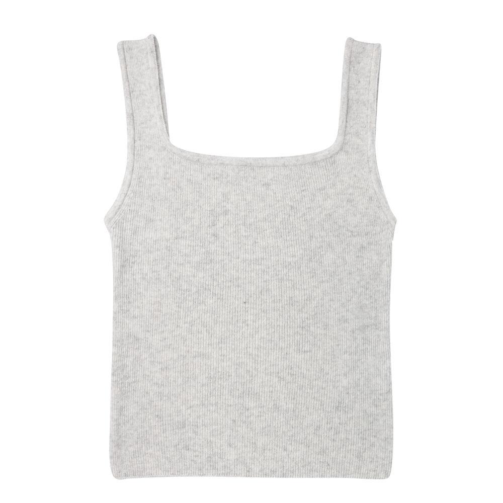 CASHMERE SQUARE SLEEVELESS GREY