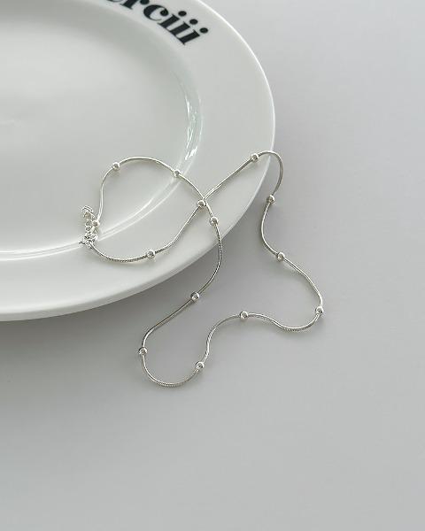 실버 925 라운드 스네이크 볼 포인트 목걸이