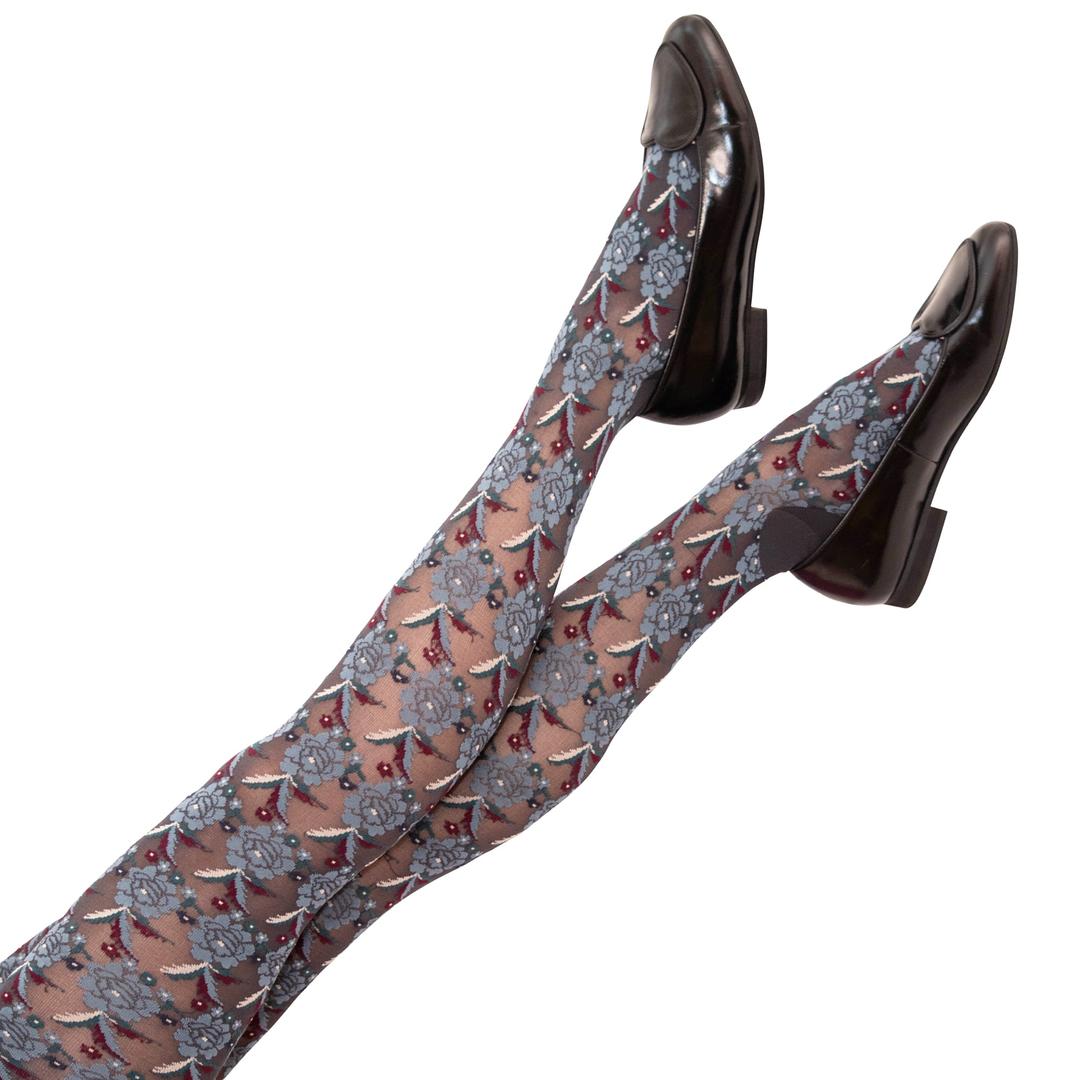 Ethnic Rose Tights - 오리엔트 블루