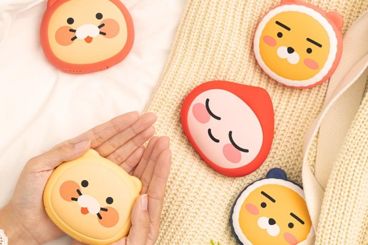 카카오프렌즈 얼굴형 손난로 보조배터리 5000mAh C타입 충전