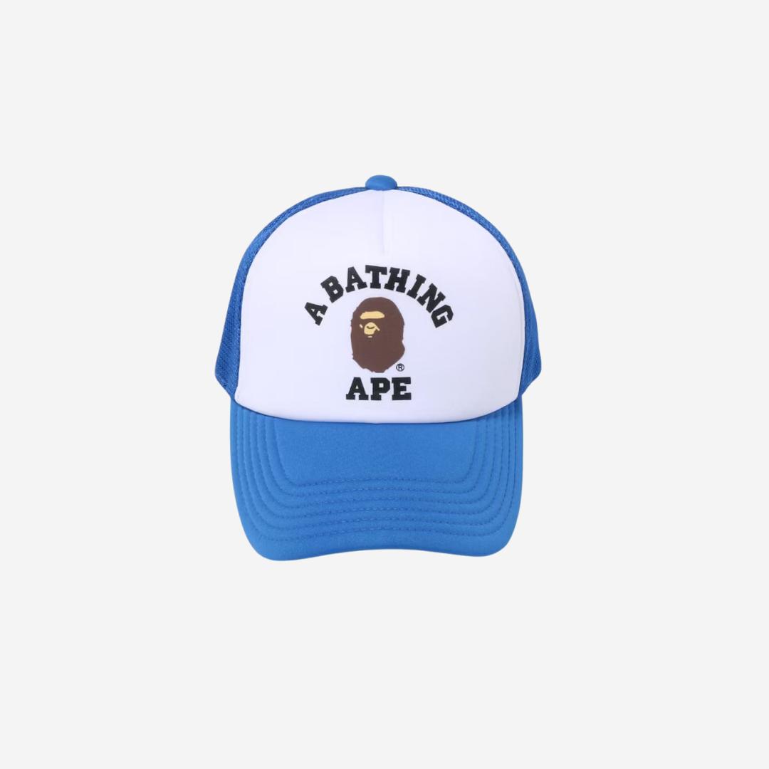 BAPE College Mesh Cap Blue