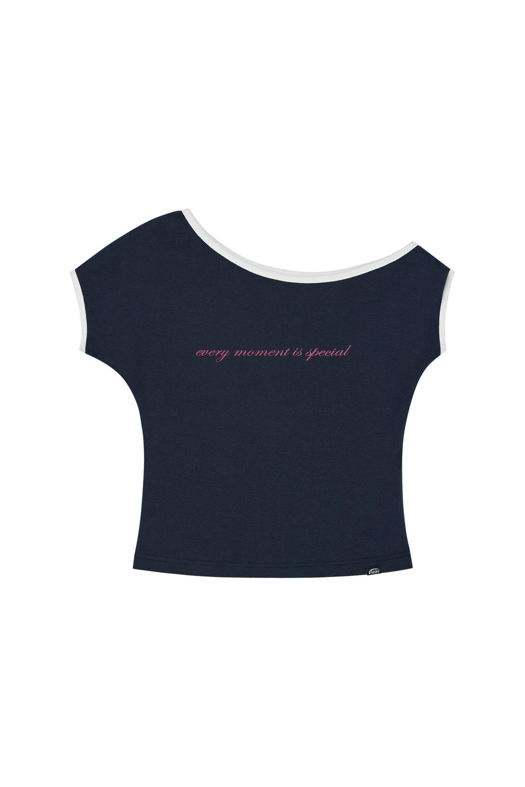 ONE SHOULDER TOP-NAVY