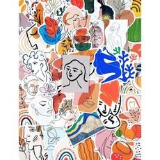 명화스티커 E형 세트 앙리마티스 그림 다꾸 키치 빈티지 감성 핸드폰 노트북 다이어리꾸미기