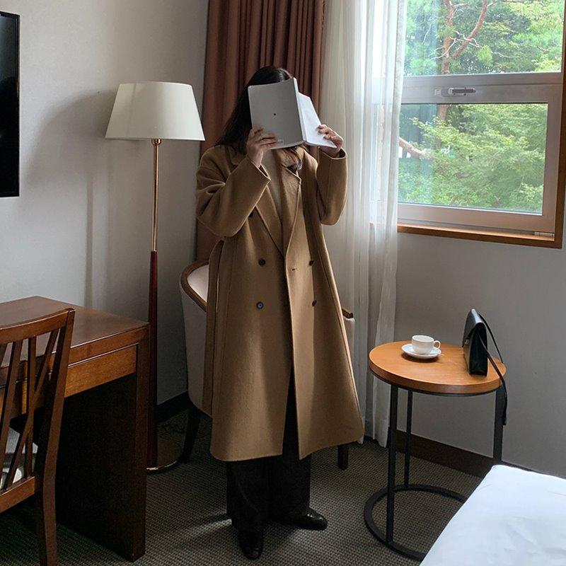 [Made Lauren]프리미엄 울 핸드메이드 롱 코트(ver.스트랩더블) - 4 color