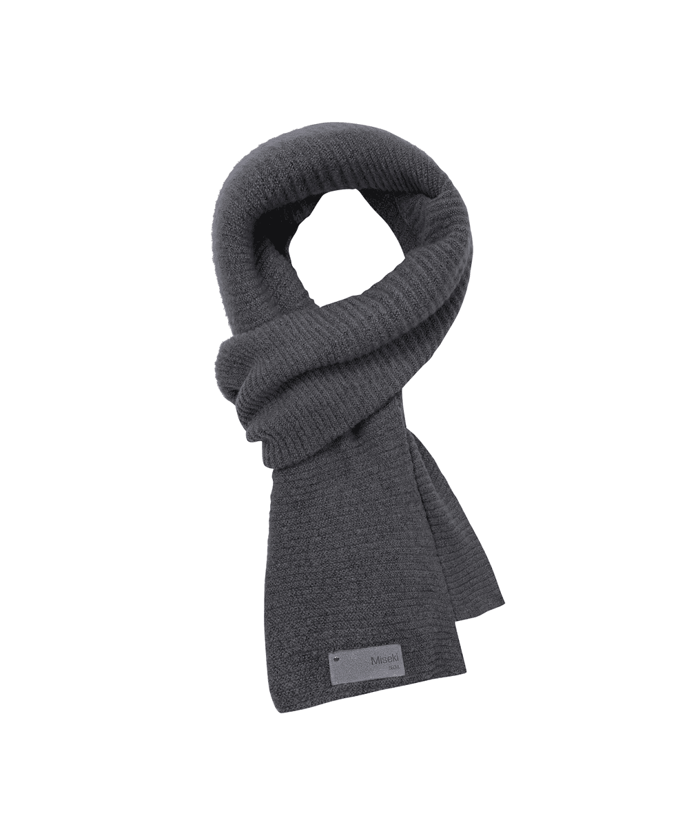 Patch knit muffler CHARCOAL