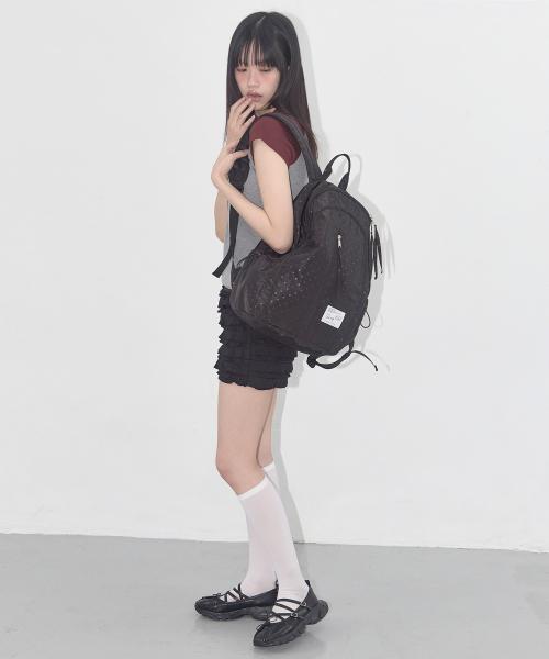 도트 라운드 백팩 (BLACK) F25QE992