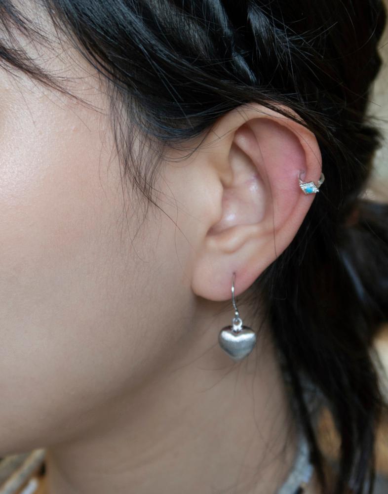 튀르키예블루 다이아 원터치 미니 클립 귀걸이 은귀걸이 실버925