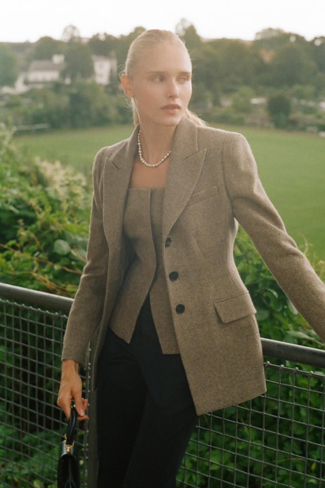 [시크릿 세일] MYLAH Tailored collar wool jacket (Brown)