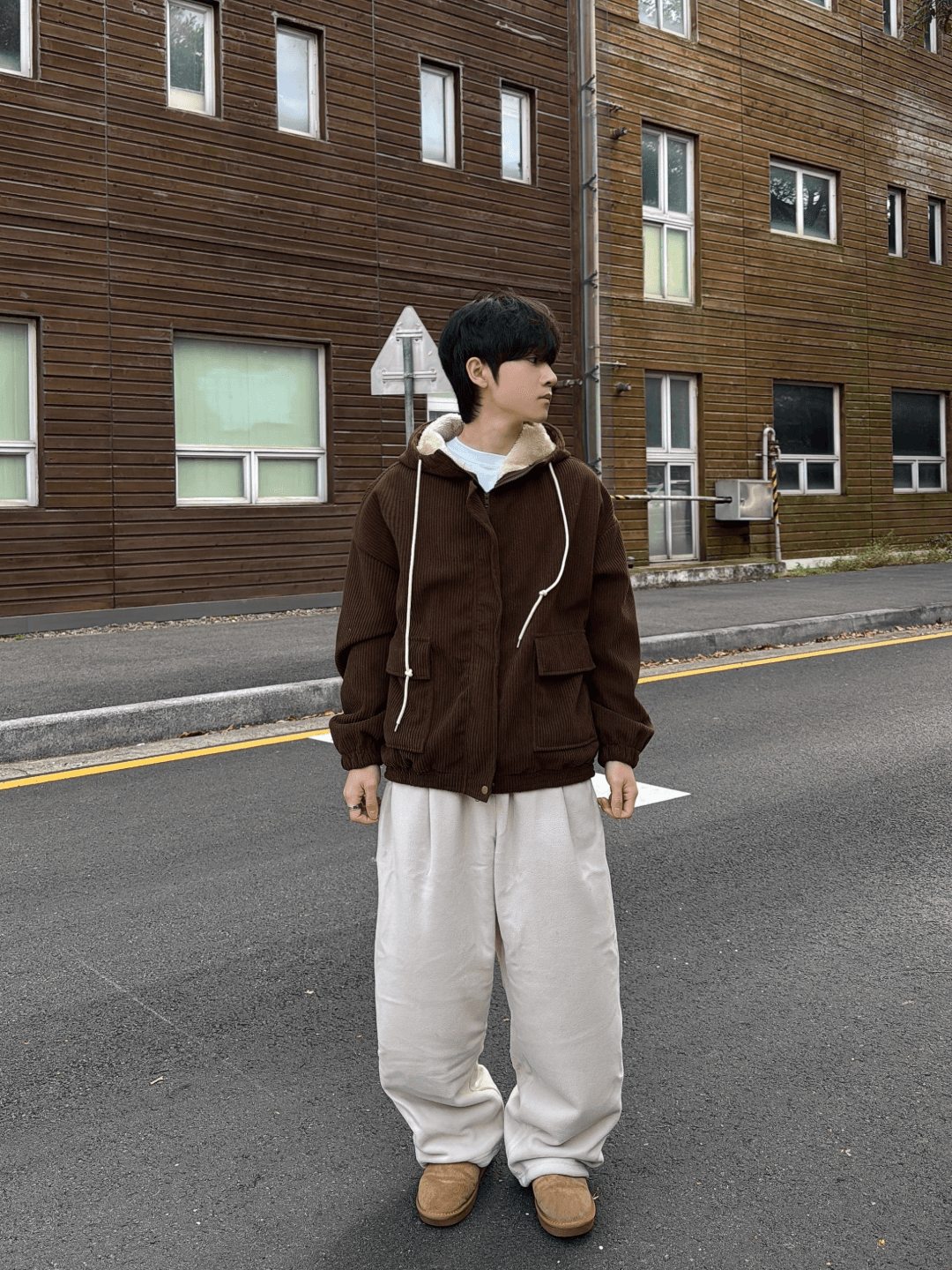 (unisex) 프롬 코듀로이 퍼후드점퍼 3C