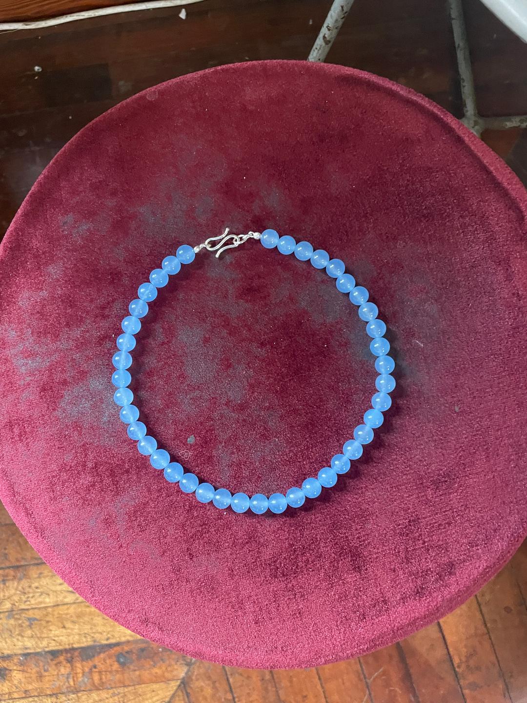 Baby blue ball necklace