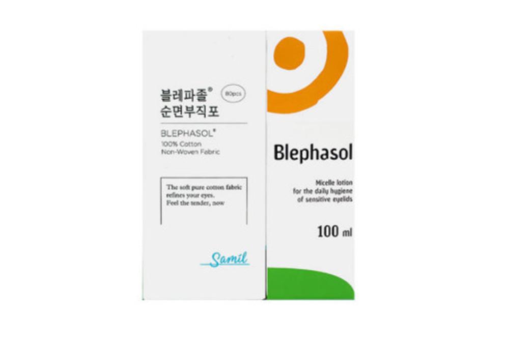블레파졸 아이리무버 클리너 100ml+부직포 80매 청결제 눈꺼풀세정제 [약국정품]