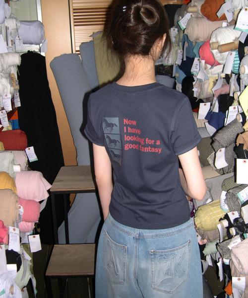 post 세미크롭 반팔티 [네이비]