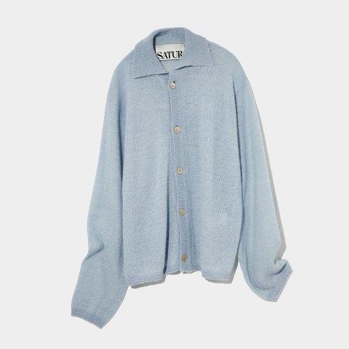 썸머 알파카 트랜스퍼 레이어링 니트 셔츠 퓨리 카롤리나 블루