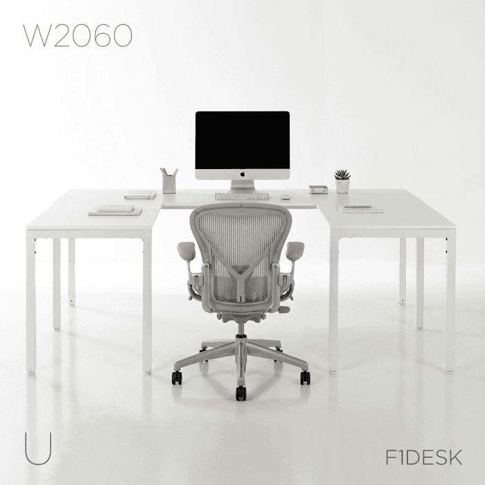 BESPOKE F1데스크 2060/U자(ㄱ자옵션 2개) (상판D700+*선반옵션D200) *옵션별매