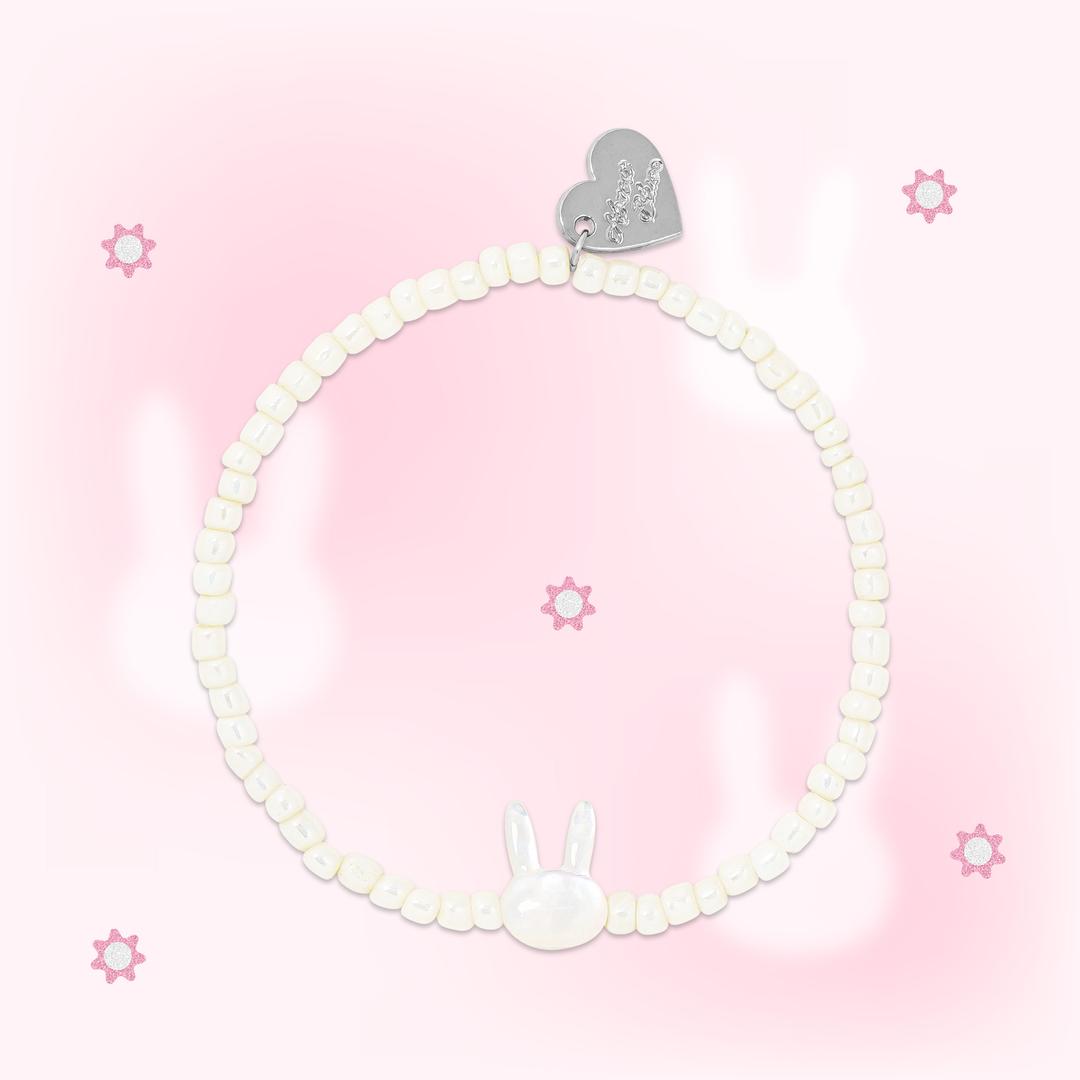 "자꾸 보고싶은" 토끼 진주 펄 팔찌 / 행운 행복 생일 응원 선물