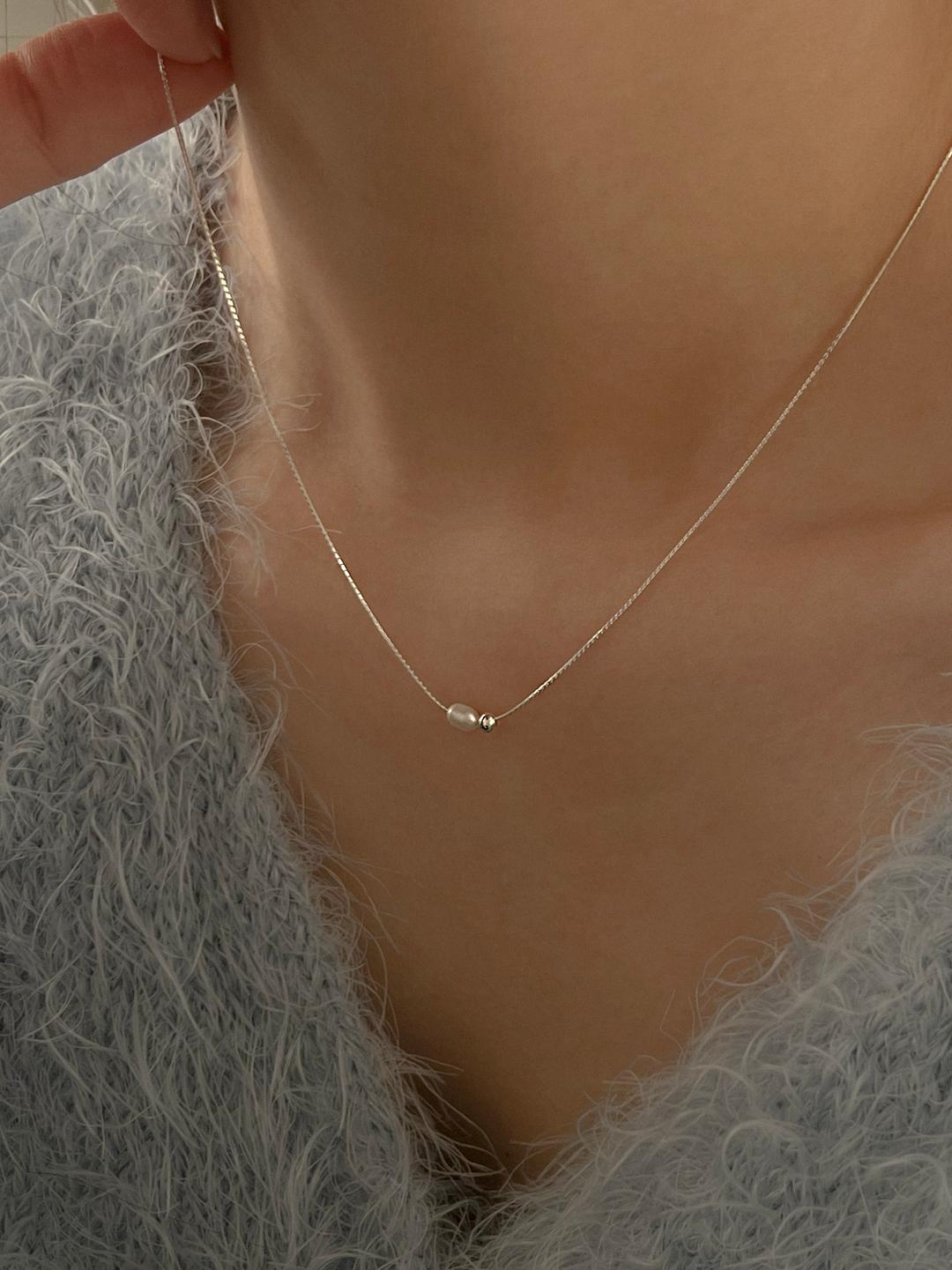 마뚜아 [무배][92.5 silver] Brush pearl necklace 2colors