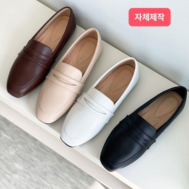 [자체제작/당일발송] 라텍스 쿠션 슬랙스 플랫 단화 페니로퍼