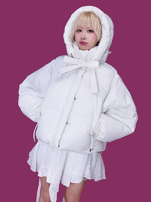 쿠오 snowman ribbon padding (3color)