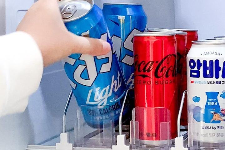 자동 캔음료 디스펜서 냉장고정리 편의점 음료수 맥주 간격조절 트레이 3size
