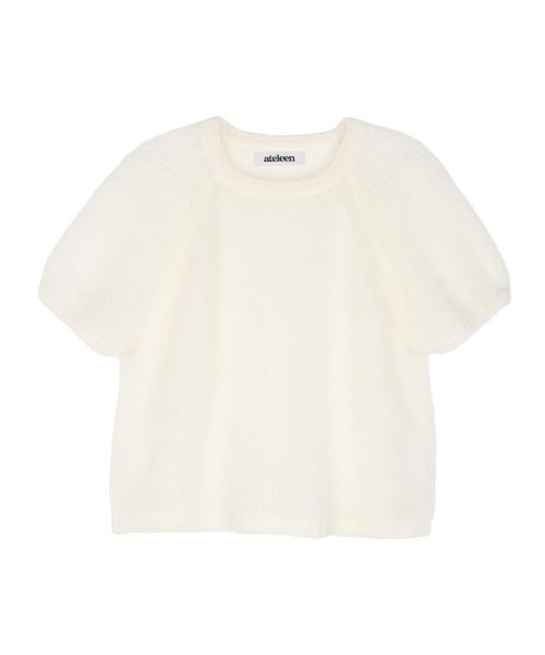 에드린(ATELEEN)  Mohair Puff Raglan Half Knit Top (Ivory) - 사이즈 & 후기 | 무신사