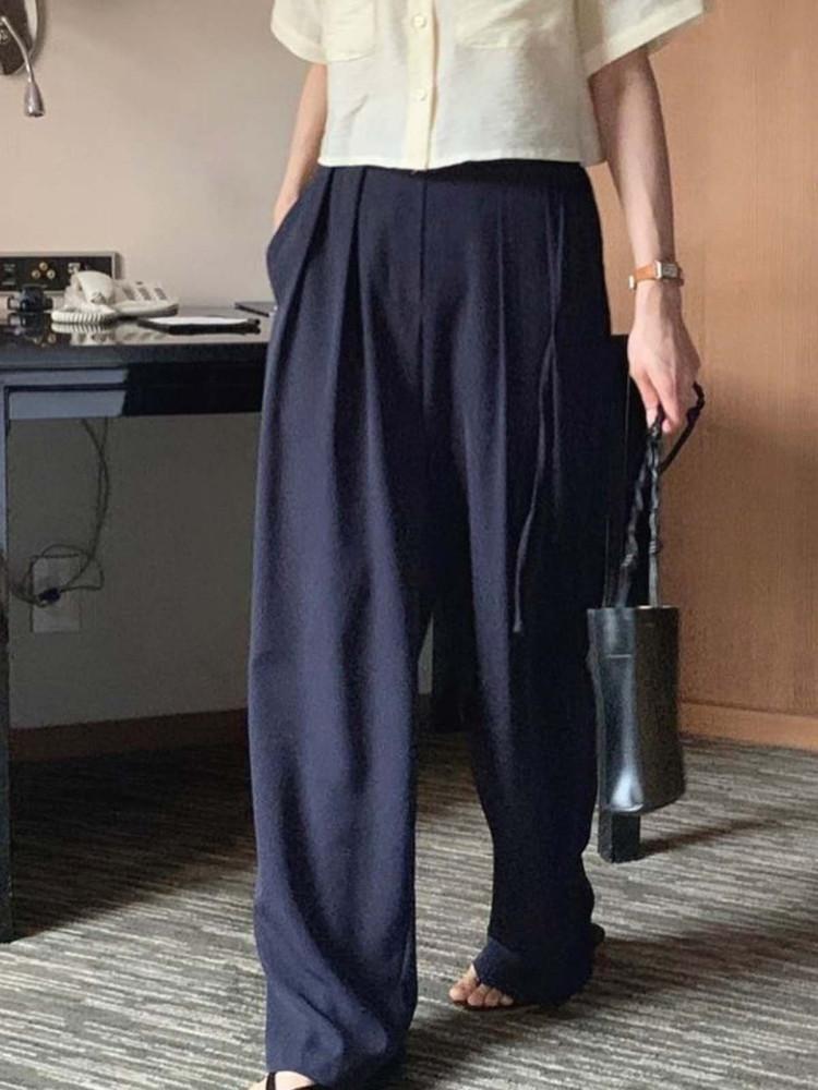 [일부당일] pyt freelove 프리러브 쿨링 밴딩 팬츠 투핀턱 여름 와이드 슬랙스 (3c)