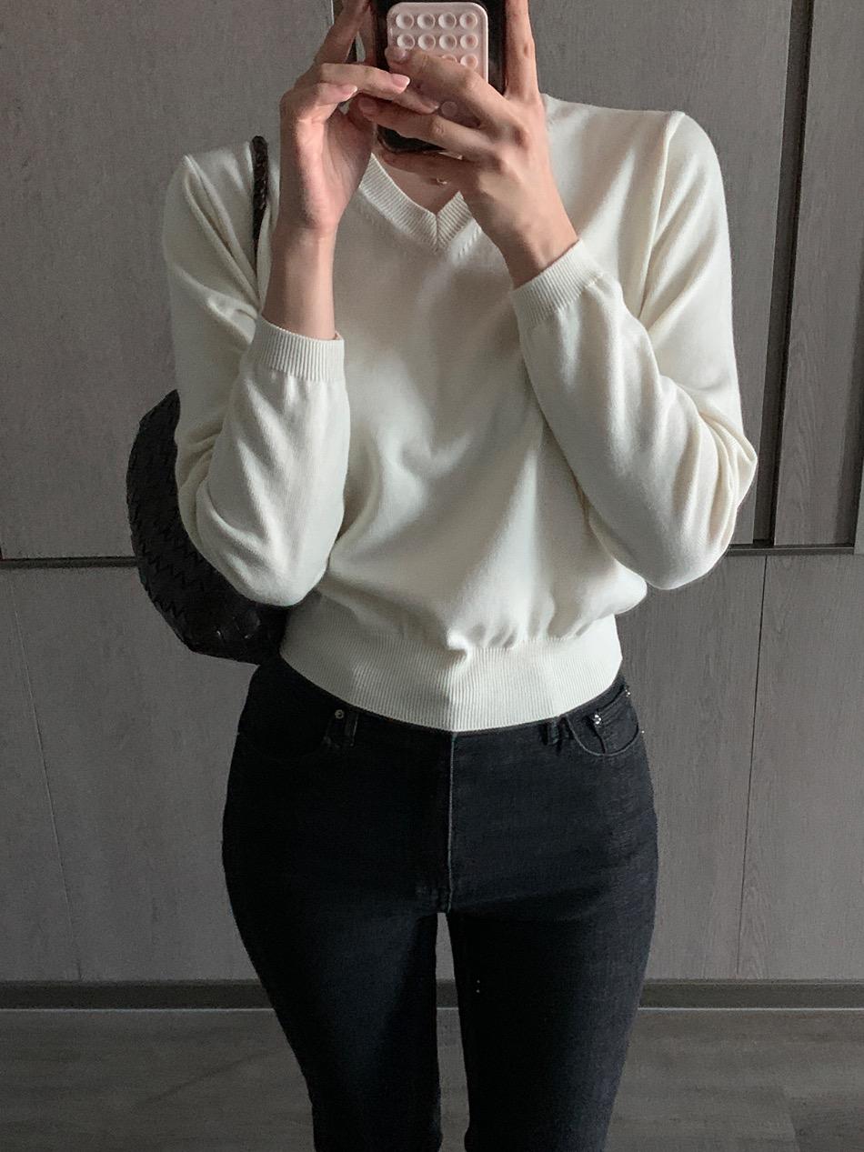 [30%SALE][25S/S]코튼브이넥니트(4color)