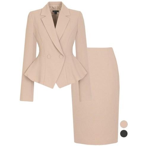 비비드시크릿가너 SET 여성 러플더블 가을봄 정장 자켓+스커트 세트 - 치마 정장 | 쿠팡