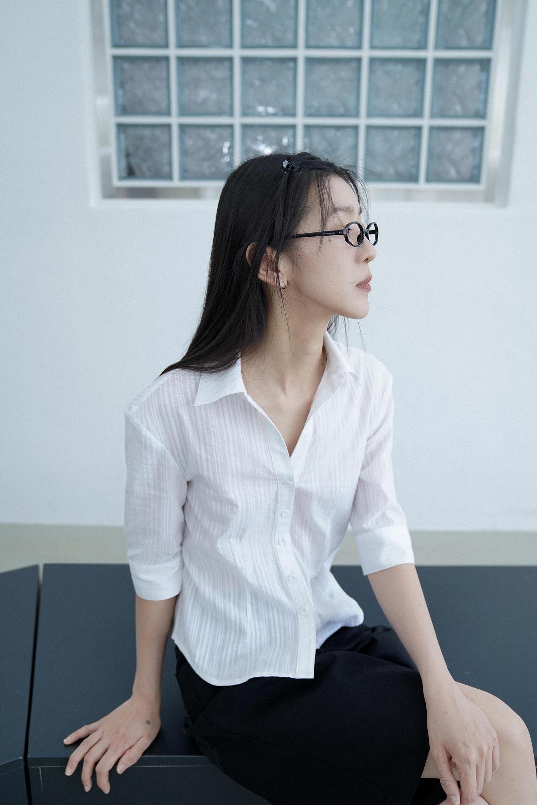 이음 [4TH RESTOCK] white stripe line shirt